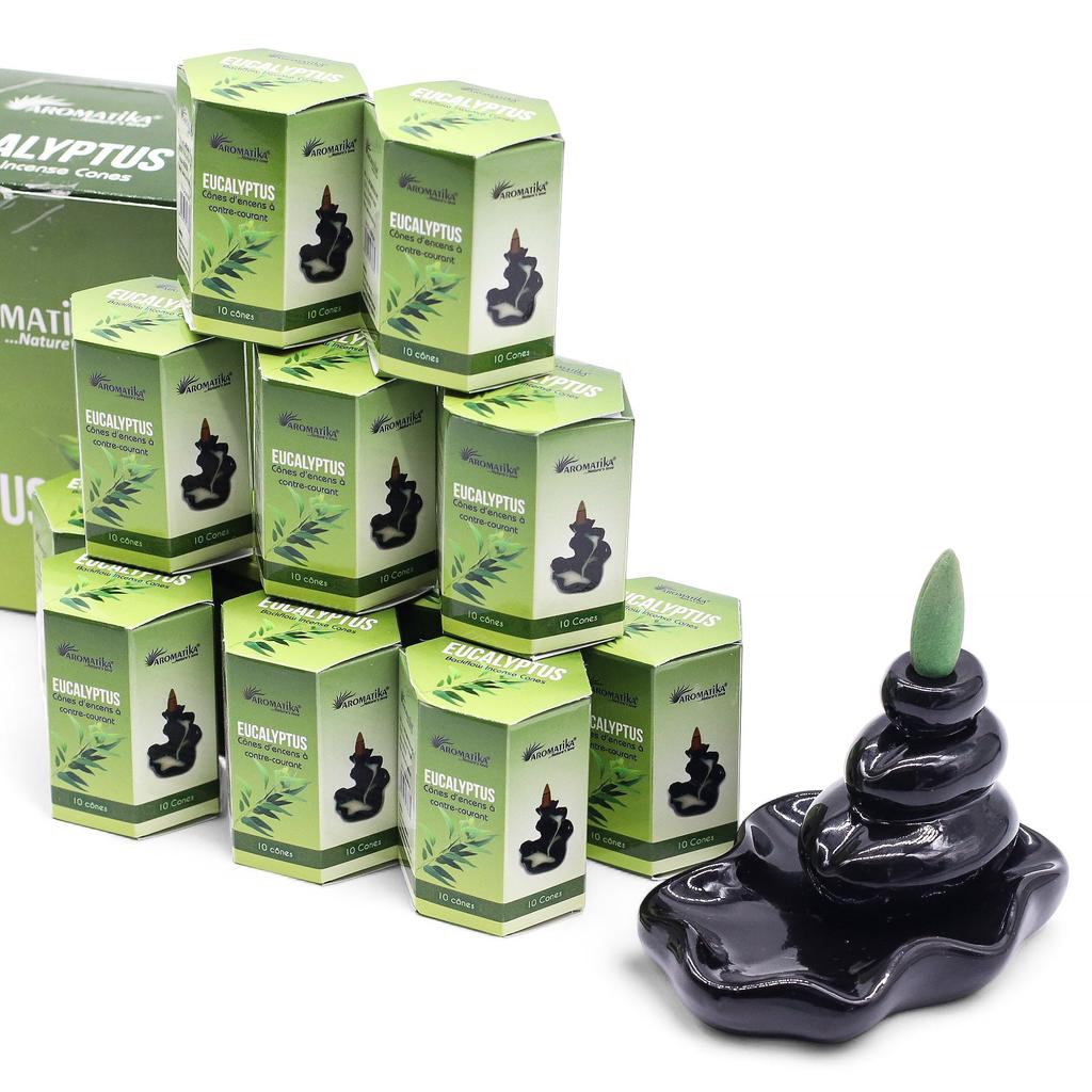 6x Eucalyptus Backflow Incense Cones Pack of 10 Masala
