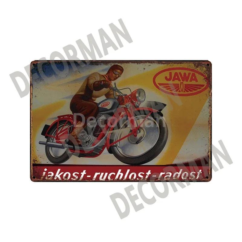 [ DecorMan]  JAWA BSA Motor Kovové Znamení Plakáty Vintage Malba Vlastní Klubová Dekorace LTA-1704 vintage dekor