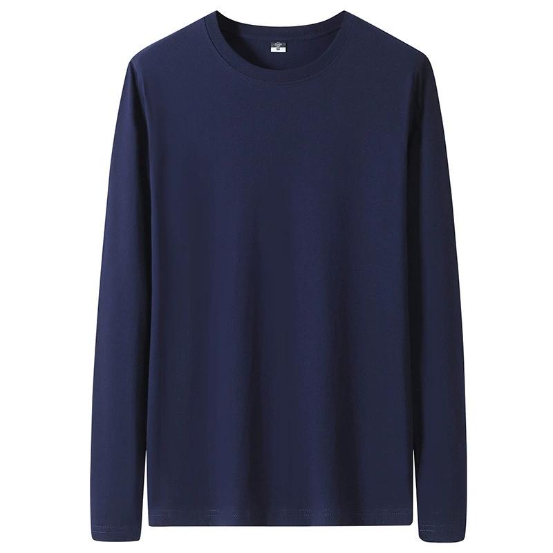 

Cotton Male Long Sleeved T-shirt for Spring and Autumn Loose Hoodie, Base Coat for Autumn Clothes, Male Top 6XL темно-синий