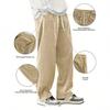 European Men's Corduroy Loose-Fit Casual Pants - Comfortable Autumn Trousers with Logo