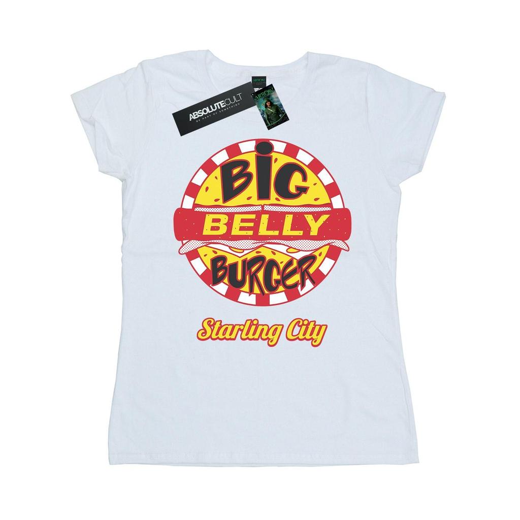 DC Comics Womens/Ladies Arrow Big Belly Burger Logo Cotton T-Shirt