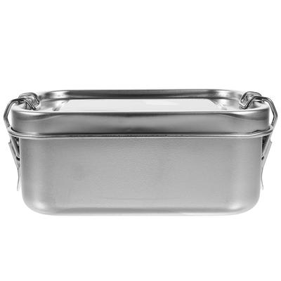 Récipient en métal Boîte à lunch en acier inoxydable Boîtes de rangement pour enfants étudiants Moule à gâteau avec couvercle Pain Nourriture
