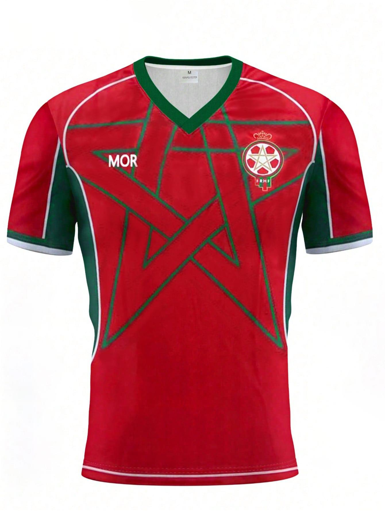 Morocco Men s & Youth Football Jersey, Morocco V-Neck Design Top, Sports XXS