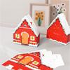 WTEMPO Christmas Red Cute House Shaped Design Gift Boxes Christmas Mini Presents Packaging Boxes Creative Foldable DIY Paper Favor Boxes