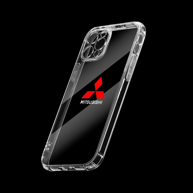 Car Logo Transparent Phone Case For IPhone 11 12 13 14 Pro Max XR X XS SE 7 8 Plus For Mitsubishi Mirage G4 KU8