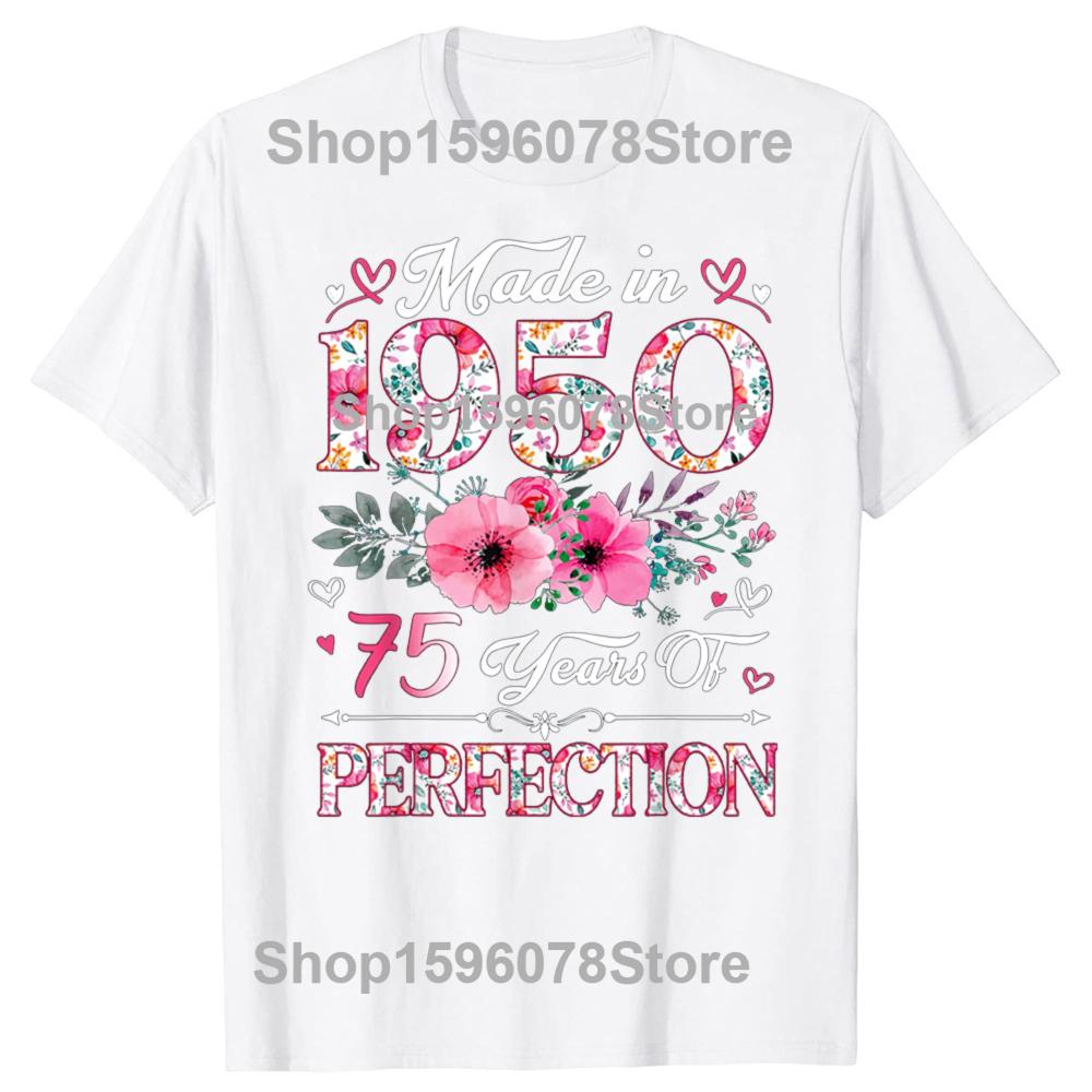 Funny Vintage 1950 Limited Edition 75YearOld 75th T Shirts Men Humor Streetwear Tee Shirt Short Sleeve Unisex Loose Clothing