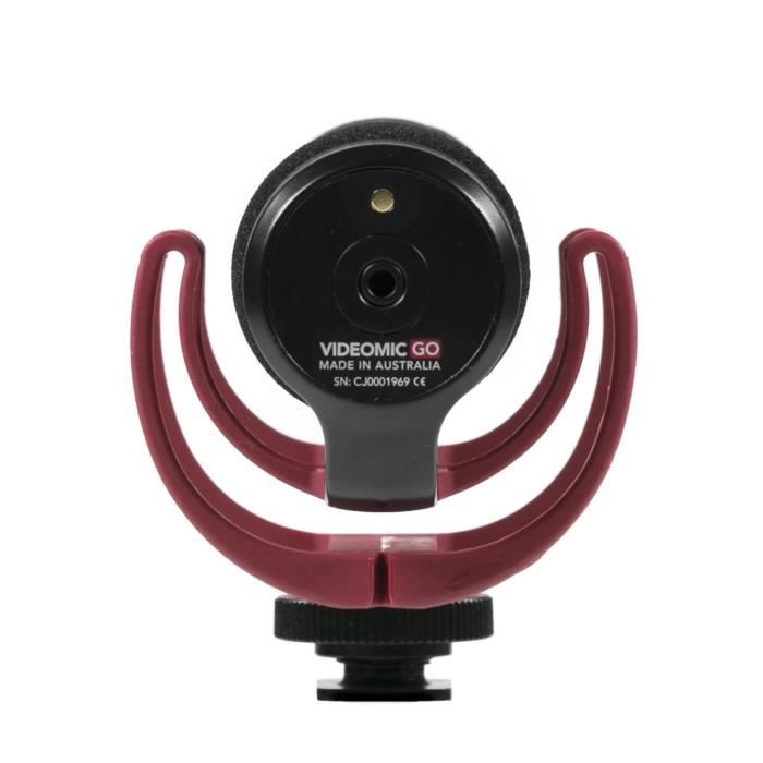 Microphone compact - RODE - VideoMic GO - Compact léger - Plug-and-play - Couleur rouge