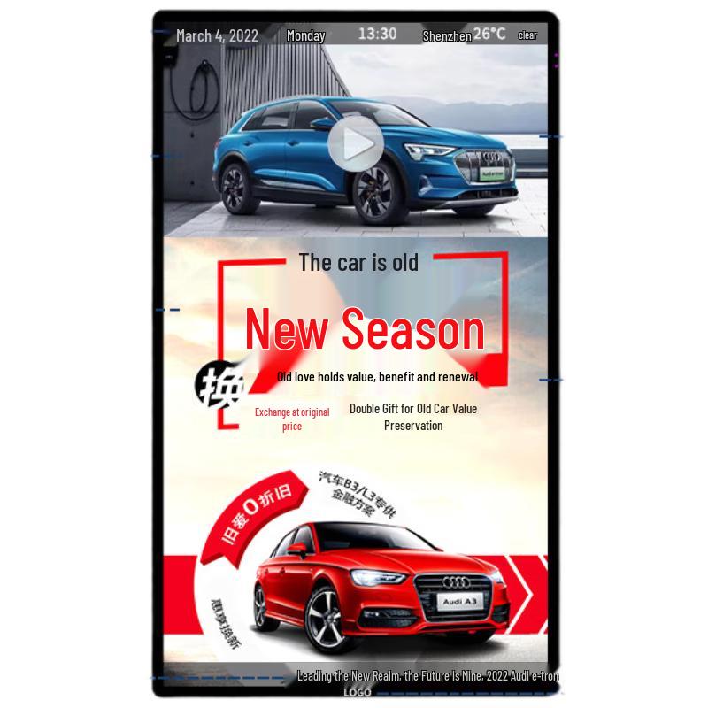 85-inch Wall-Mounted 4K Touchscreen Advertising Display