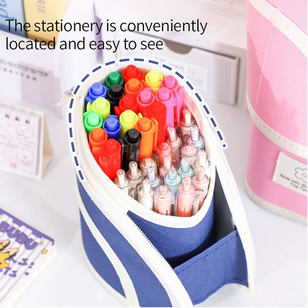 Expandable Pencil Pouch Large Capacity Multi-functional Pen Case for School Students