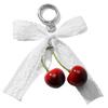 Stylish Love Cherrys Pendant Bowknot Keychain Accessory Stylish Key Holder for Women Sturdy Alloy Car Key Pendant