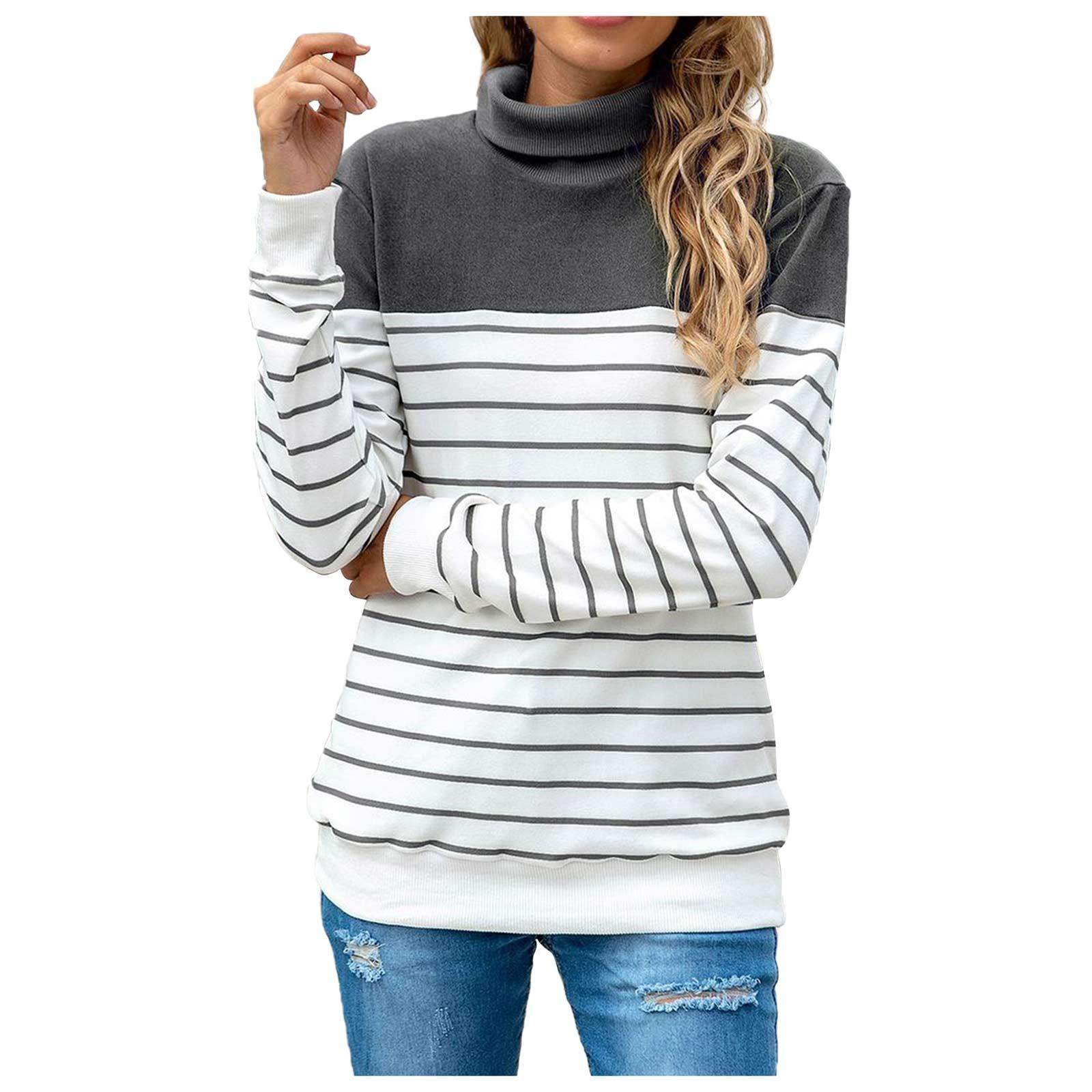 

Женская модная полосатая стеганая толстовка в стиле пэчворк с высоким воротом и низом XXL серый