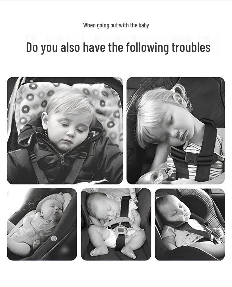 Banana-Shaped U-Shaped Neck and Head Support Pillow for Infant Strollers.