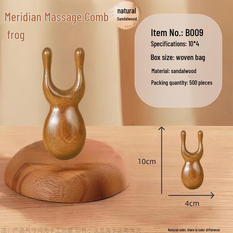 Sandalwood Five-Tooth Scalp & Gua Sha Massage Comb for Neck, Shoulder & Meridian Relief