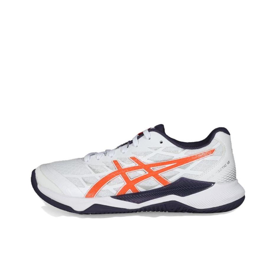 Asics Scarpe da Ginnastica Unisex Gel Tactic 12 2E Wide Bianco Arancione Nova 1073A071-102
