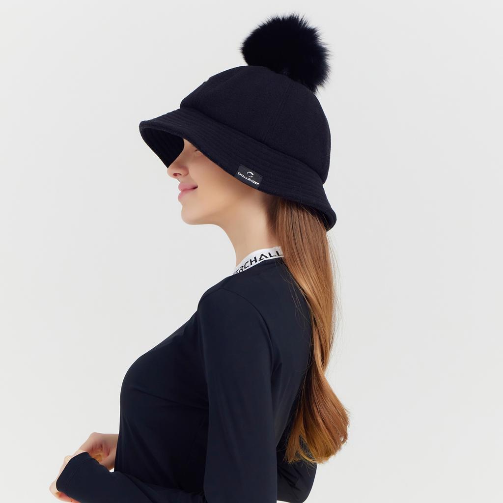 CHALLENGER Women'S Detachable Earflap Fleece Bucket Hat Black