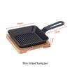 ZISIZ 14cm Square Cast Iron Grill & Teppanyaki Plate