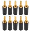 10PCS J.10007 2.5mm Brass Banana Plug Gold Plated Banana Plug Connector Instrument Test PlugBlack