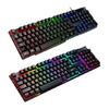 Plugs and Play USB Cord Gaming Keyboards 104Key RGBs Backlight Floating Button Splash Proof Mechanical Feel LagFree Performances