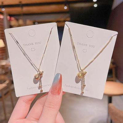 Trendige Halskette aus Titanstahl mit Glückskürbis – kreative, modische Schlüsselbeinkette mit einzigartigem Design für Frauen