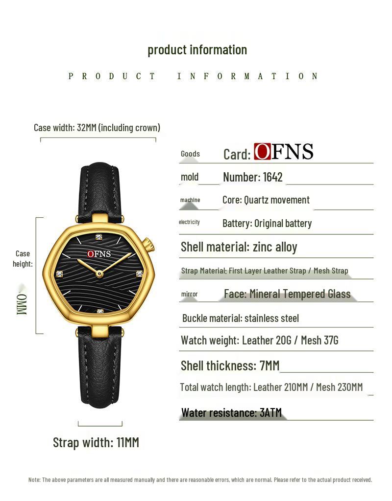 European Style Bestseller Ladies' Waterproof Quartz Wristwatch with Simple Polygonal Design and Mesh Strap - Model 1642