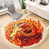 1pc Ram Flames Office Round Area Rug,  Mat Suitable For Office, Under Office Chairs Bedroom Living Room Home Decor, Room Deco
