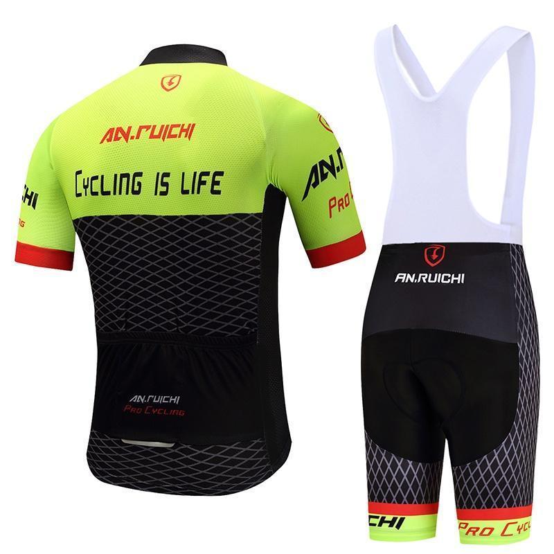 Sommer Kurze Reiten Fahrrad Radfahren Kleidung Set Männer Sport Trikots Anzüge Weiß Trägerhose Fahrrad Kleidung