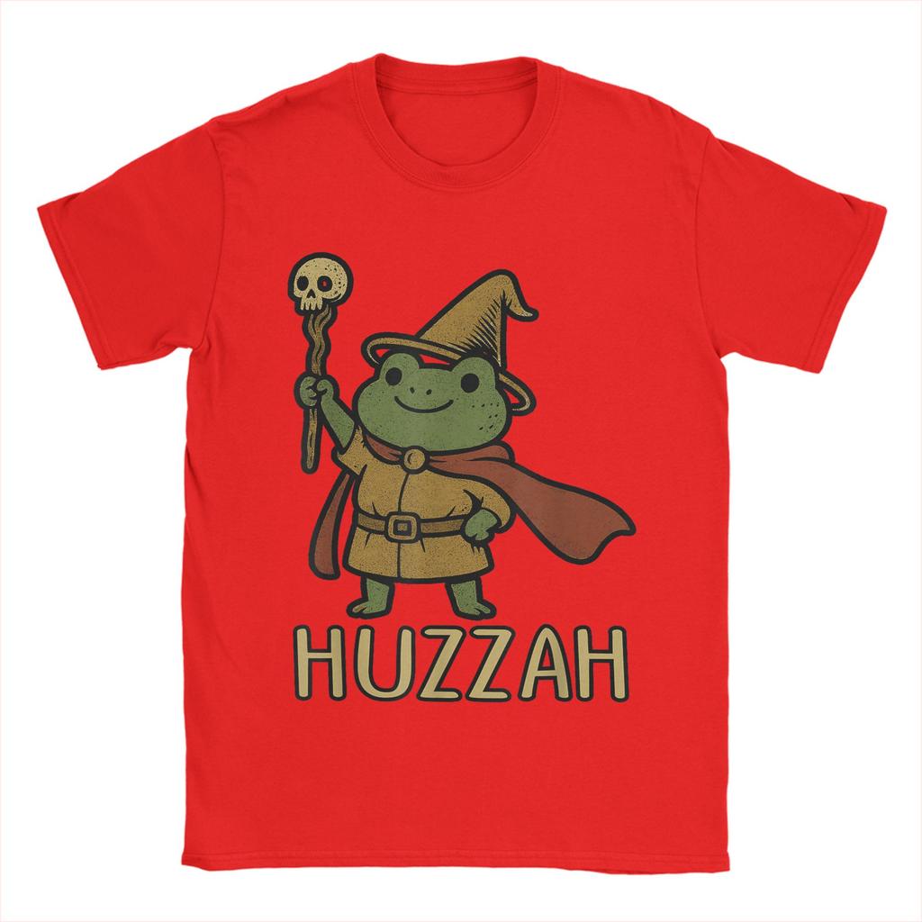 Huzzah Frog Wizard Men's T Shirt  Leisure Tee Shirt Short Sleeve Crew Neck T-Shirts Cotton 6XL Clothing