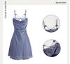 DZ Rose Satin Lace See-Through Deep V Suspender Skirt with Outer Robe Home Set