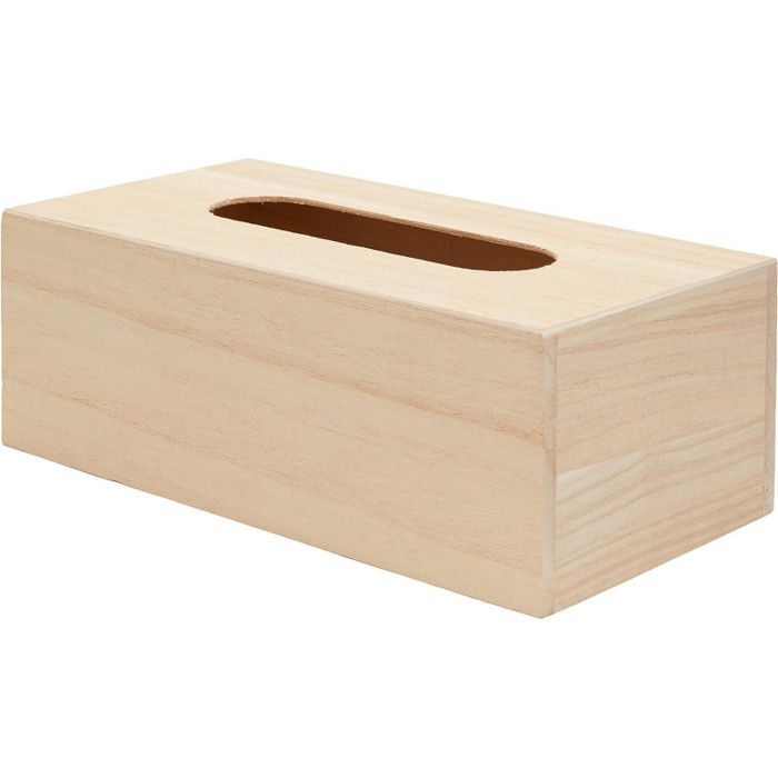 Distributeur de mouchoirs - ARTEMIO - Bois - 25x13x9 cm - Personnalisable - Marron