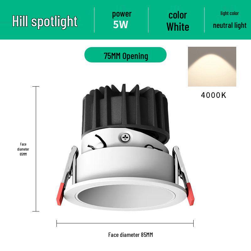Recessed Anti-Glare LED Spotlight for Home - Wall Washer Downlight Lamp