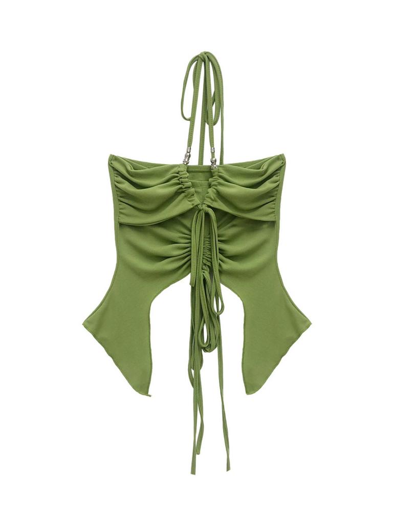 Neck strap sweet and spicy suspender sleeveless top summer new French slim unique chic vest outer wear women