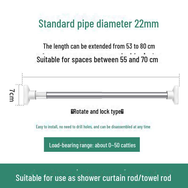 Stainless Steel Telescopic Clothes Drying Rod and Curtain Rack
