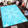 Geometric Blue Mandala Pattern Carpet with Floral Design for Home Decor Suitable for use as an anti-slip for living room bedroom sofas