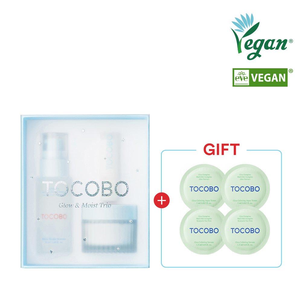 Glow & Moist Trio Set Bifida Biome Essence 50ml+Multi Ceramide Cream 50ml+Tocobo_Glow Ritual Lip Balm_001 Coral Water 3.5g