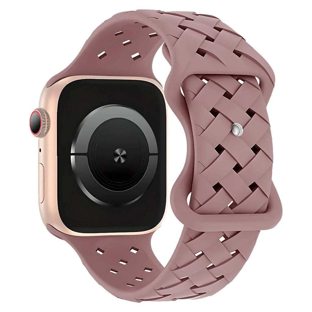 Silicone Strap for Apple Watch Band Ultra 2 49mm 46mm 45mm 44mm 42mm Sport Breathable Bracelet For IWatch Series 10 9 8 7 6 SE 5