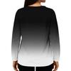 Women's Casual Fashion Loose Round Neck Gradient Print Long Sleeve Top