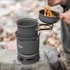 ALOCS Kuchenka kempingowa 3200W na zewnątrz - Wiatroodporny, kompaktowy system gotowania zagnieżdżany z garnkiem i palnikiem alkoholowym, backpacking/hiking