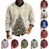 Men's V-neck Long-sleeved Ribbed Knit Pullover