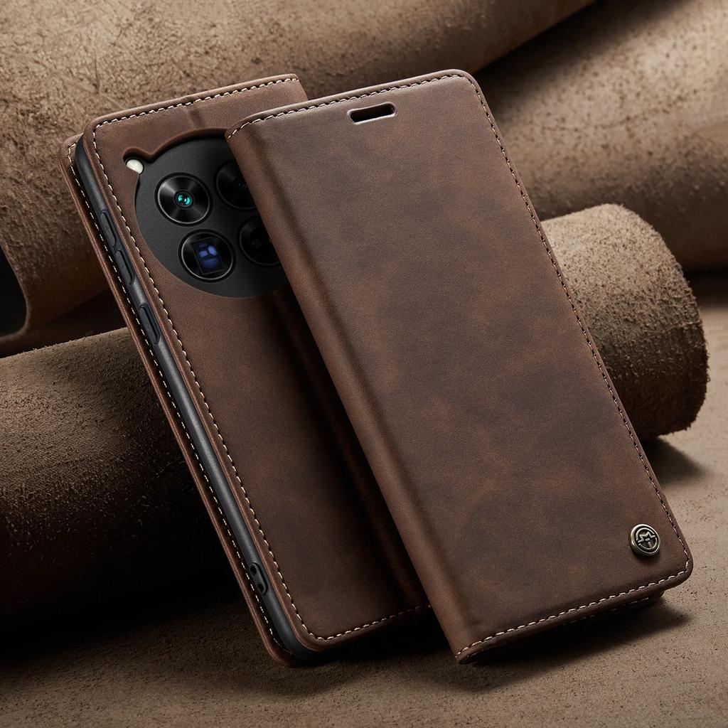 CaseMe  Retro Matte Leather Phone Case for OnePlus 13 OnePlus13 12 11 5G Shockproof Anti-fall Flip Wallet Stand Card Cover