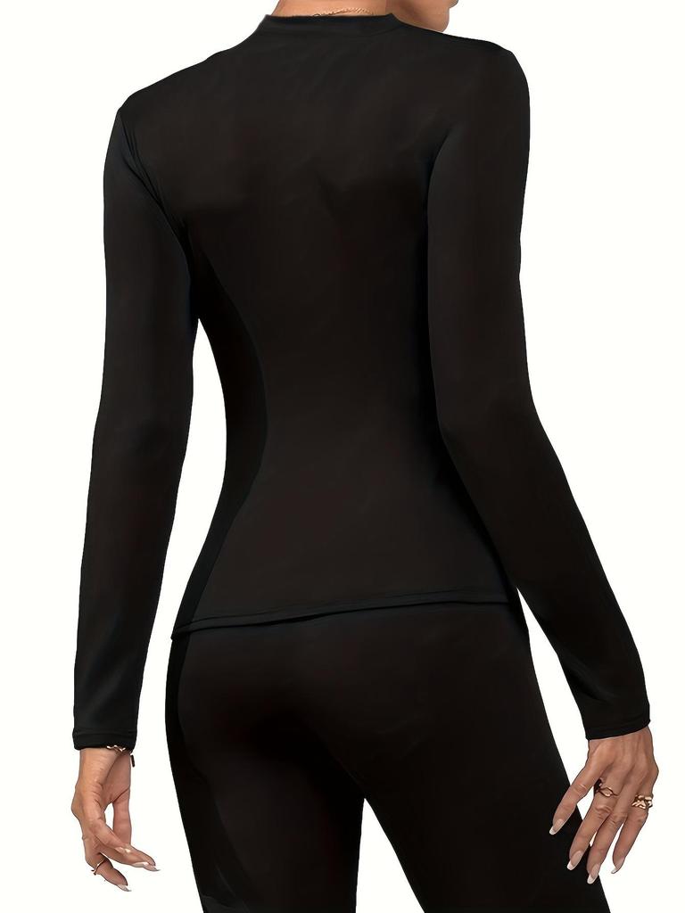 Sous-couche en velours pour femme transfrontalière: Haut à manches longues, confortable, chaud pour l'automne/hiver