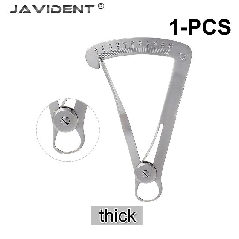 1 Pezzo Righello Misurazione Dentale Acciaio Inossidabile Volume Impianto Calibro a Piede di Re di Precisione Altezza Cera Squadretta Triangolare Metallo Righello
