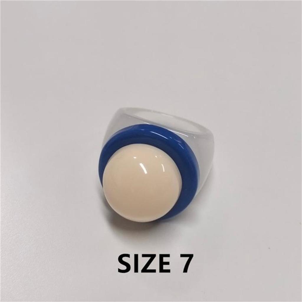 Colorful Y2k Hip Hop Two-color Acrylic Rings Set Women Exaggeration Classic Geometric Resin Finger Rings Female Party Jewelry