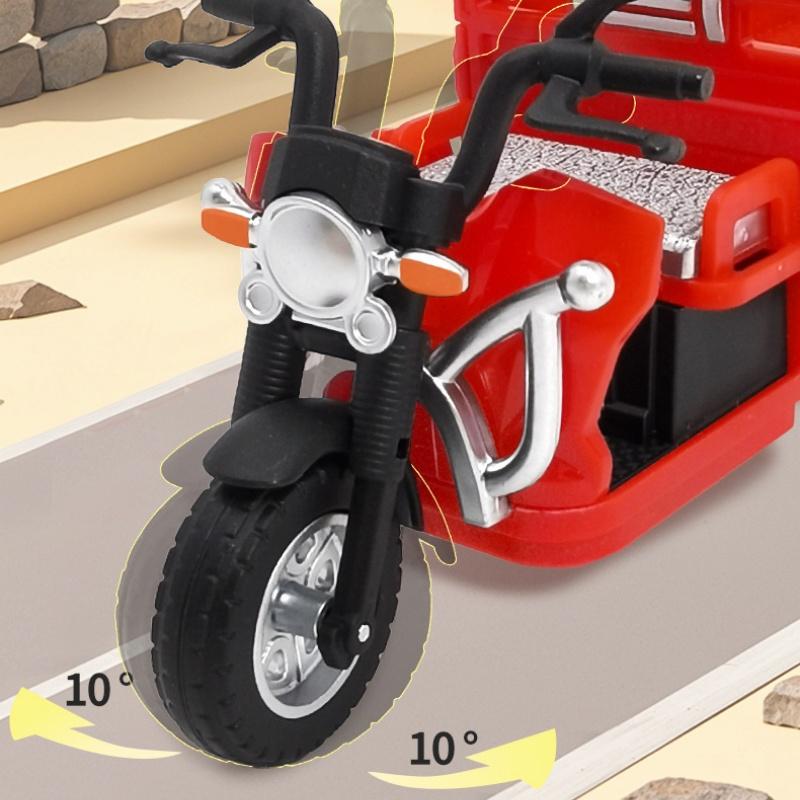 1 Stück Realistische Rückzieh-Transportfahrzeugmodelle 1:15er Maßstab Dreirad Simulationsmodell Spielzeugauto Jungen Geschenke Ornamente
