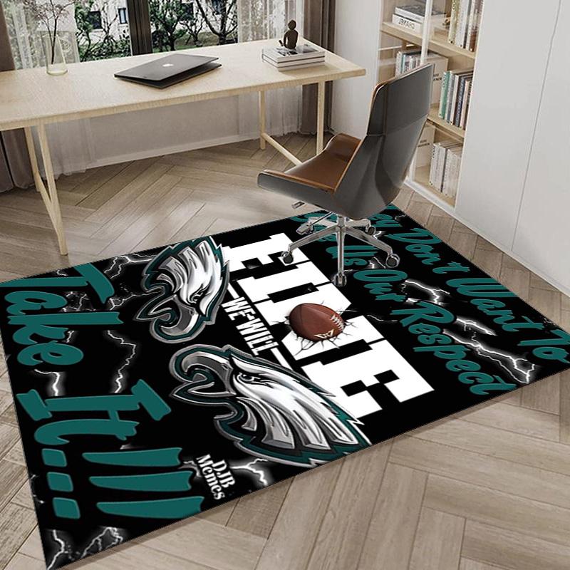 Philadelphia Eagles Nachtspiel Bereichsteppich für Büro, Stuhlunterlage, Dekorteppich Wohnzimmer Matte, Große Größe Fan Geschenke Weihnachtsgeschenke