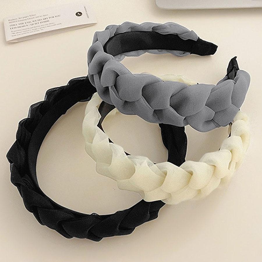 Vintage Fabric Twist Braided Hairband Jednokolorowy Hari Hoop dla kobiet Modne akcesoria do włosów