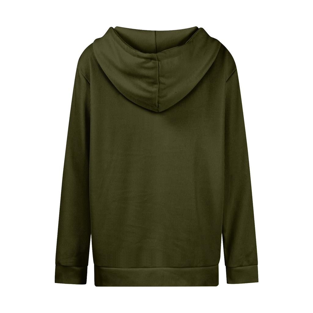 Women's Casual Fashion Long-Sleeved Zip-Up Christmas Print Knitted Hoodie