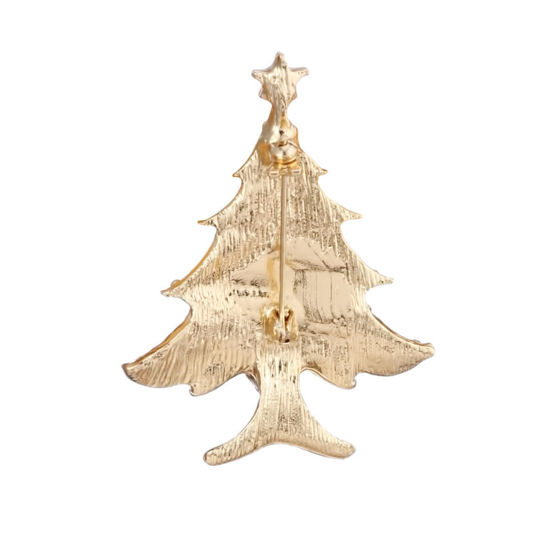 Christmas Vintage Bells Brooch Xmas Tree Shape Pins For Women Men Colorful Rhinestones New-Year Jewelry Garment Accessories