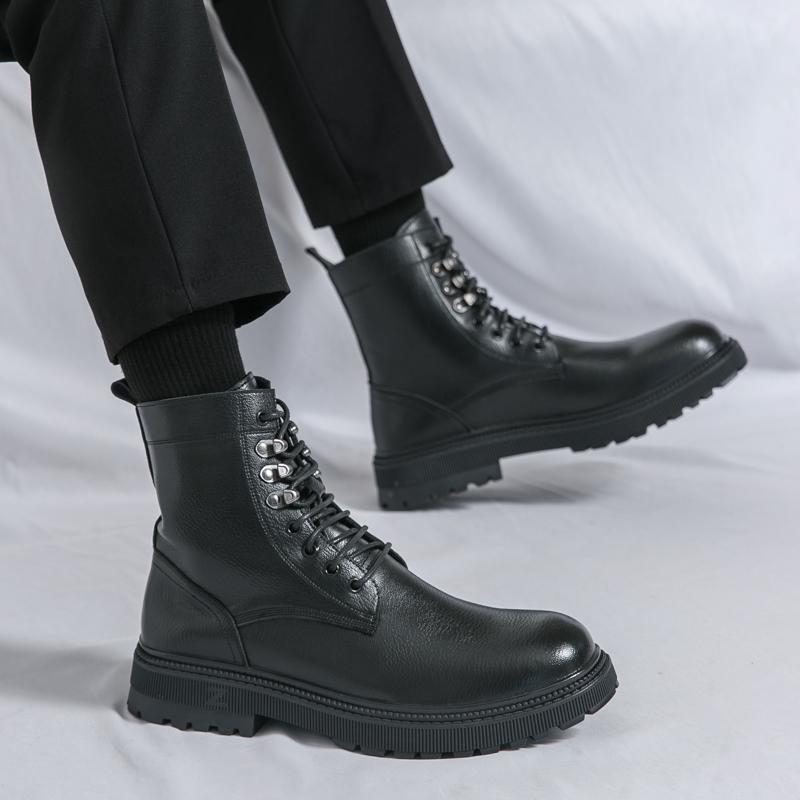 Men Ankle Boots Brogues Motorcycle Casual Retro Boots Men’s Wingtip Dress Formal Leather Tuxedo Wedding Boots