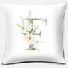 Green Flower Letter Series Pillow Gift Home Office Decoration  Bedroom Sofa Car Cushion Cover case