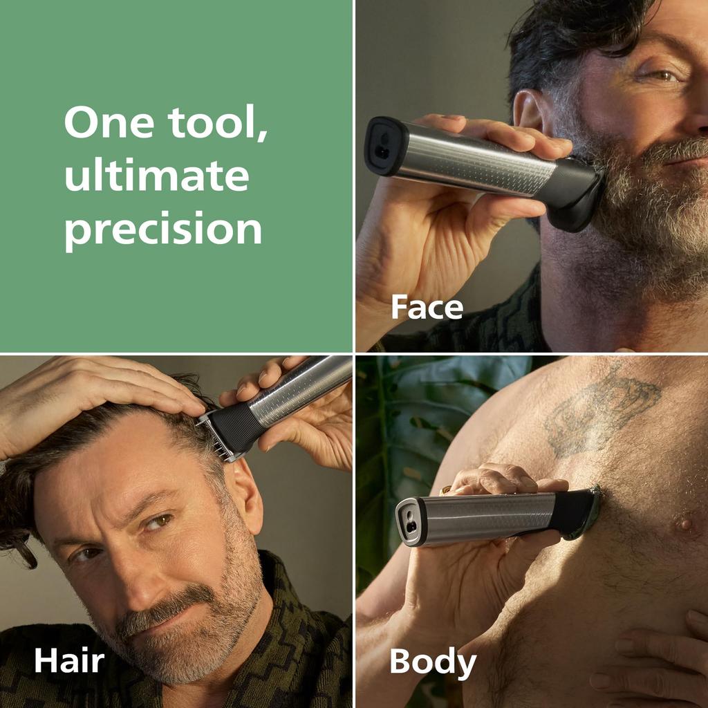 Philips Norelco Multigroom 7000 Series All-in-One Trimmer MG7970/49 Men's Grooming Kit Beard Face Nose Ear Body Titanium Blades Travel Pouch